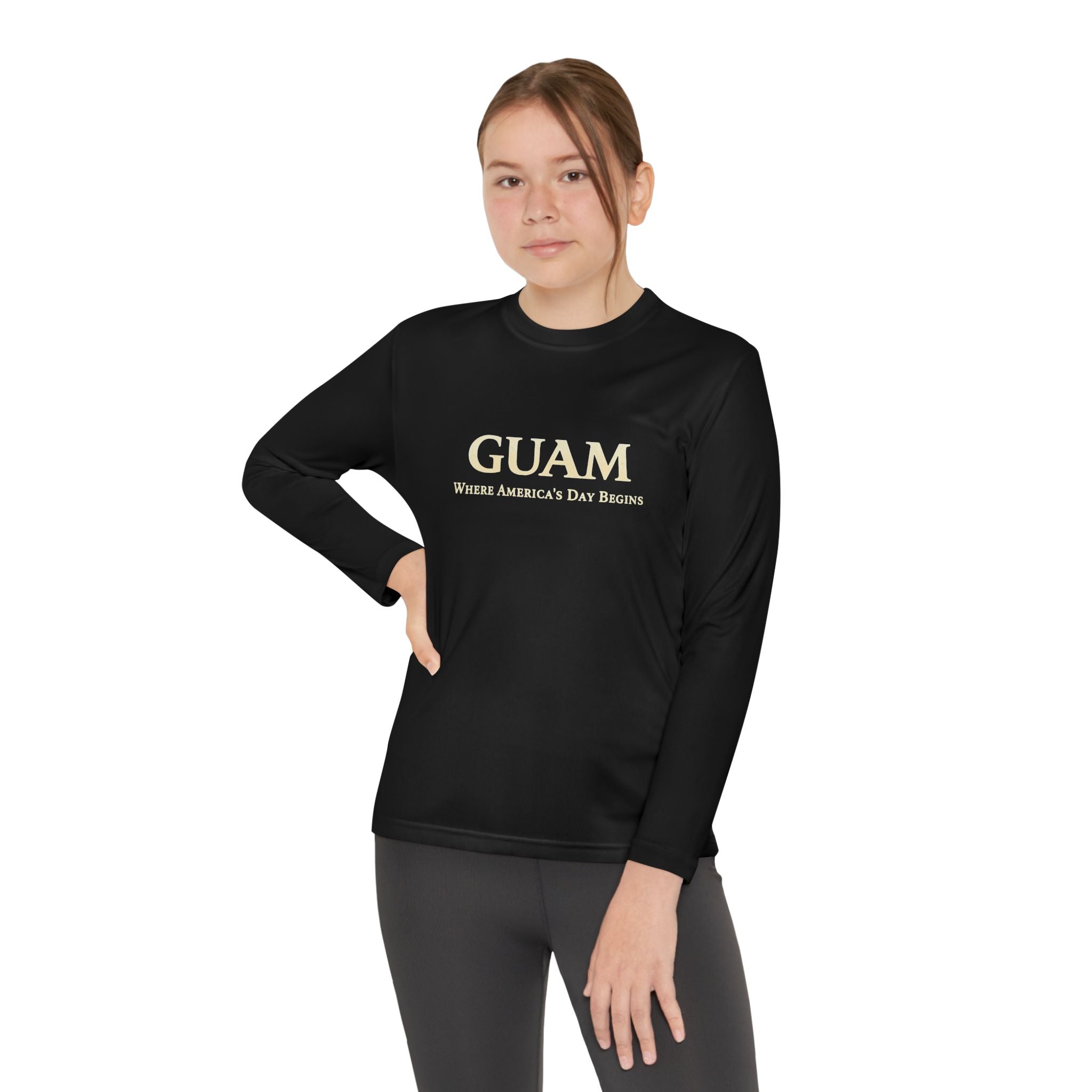 Guam 671 Long Sleeve Youth Tee "Where America's Day Begins"