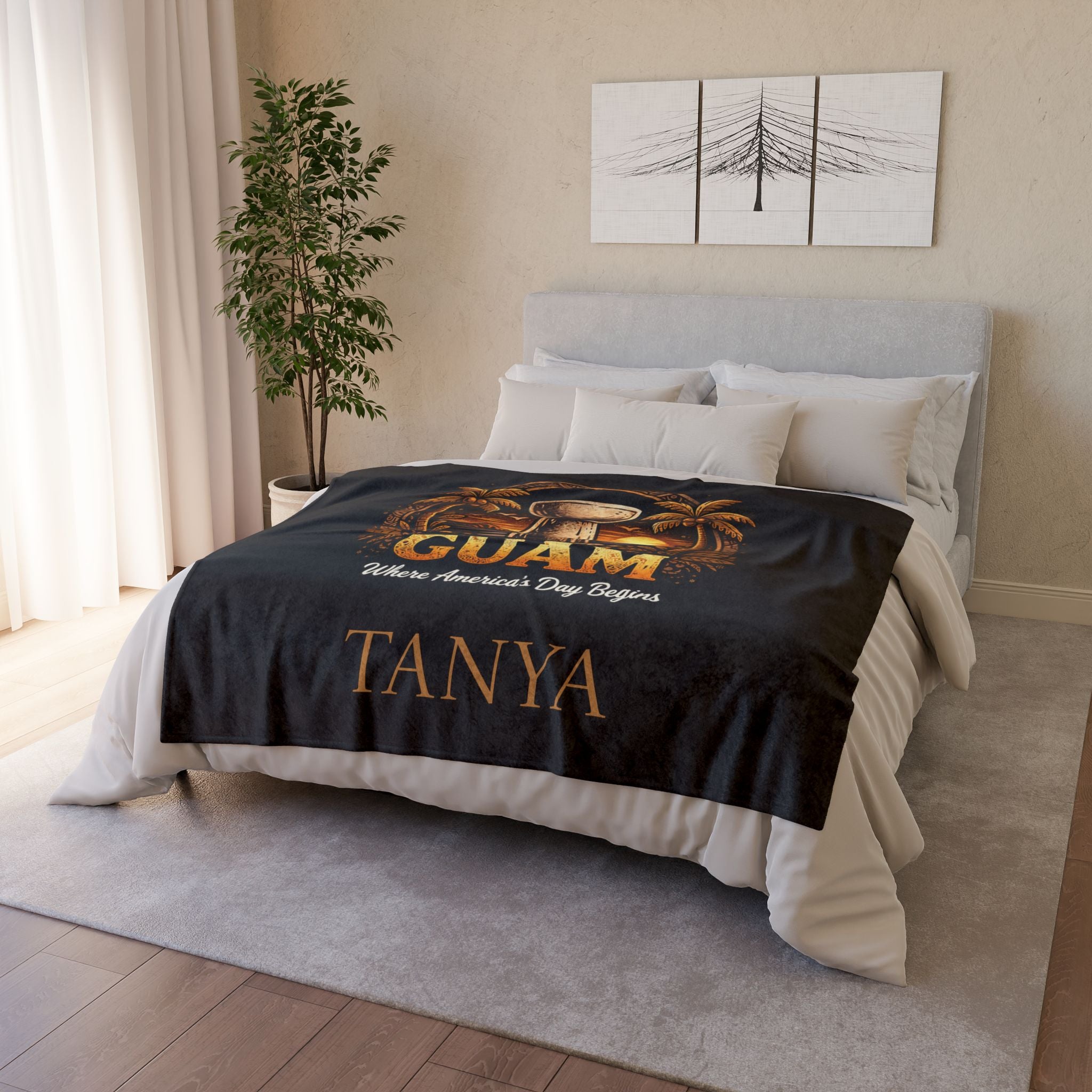 Personalized Guam Plush Blanket | Soft Polyester