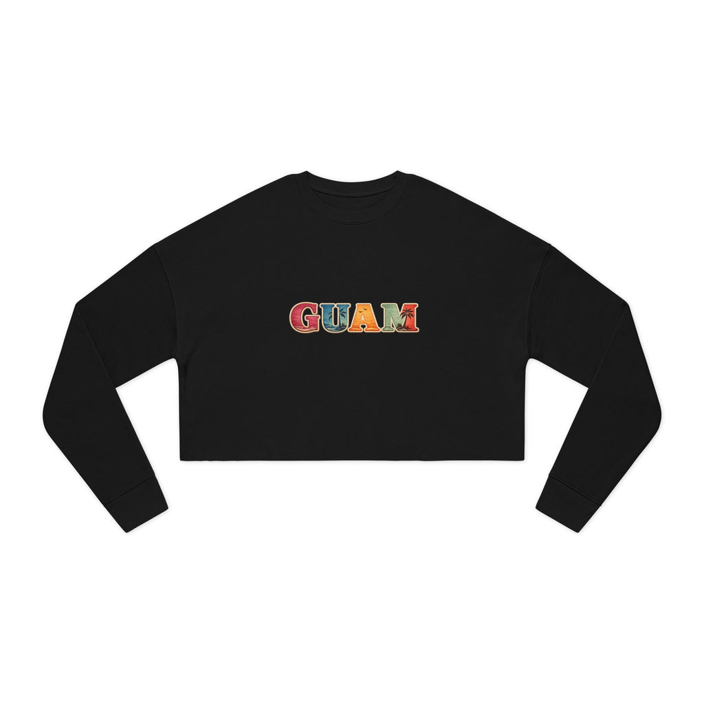 GUAM Vintage Postcard Cropped Sweatshirt