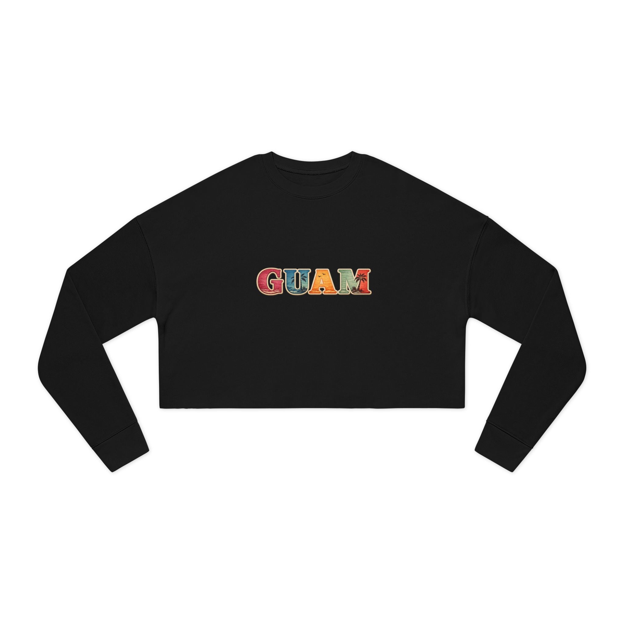 GUAM Vintage Postcard Cropped Sweatshirt