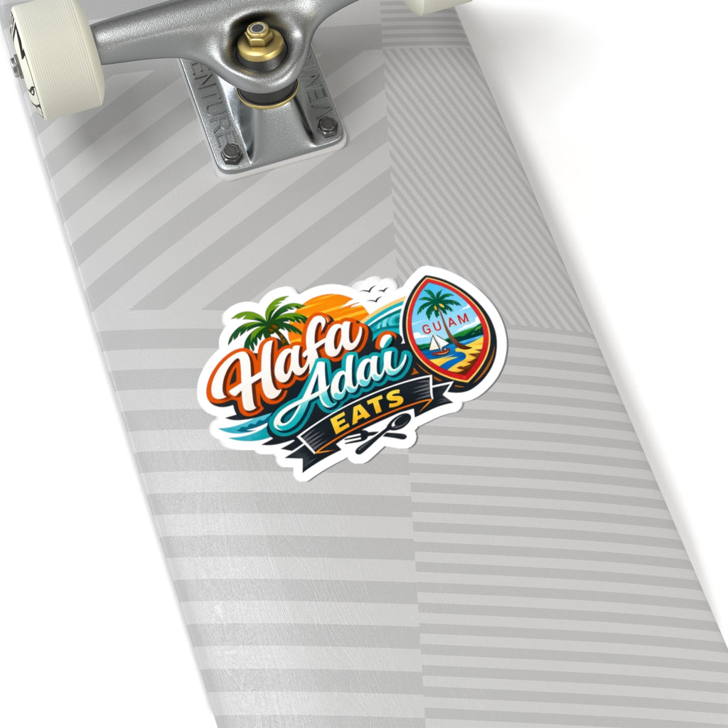 Hafa Adai Eats Kiss-Cut Sticker (business branding mock-up)