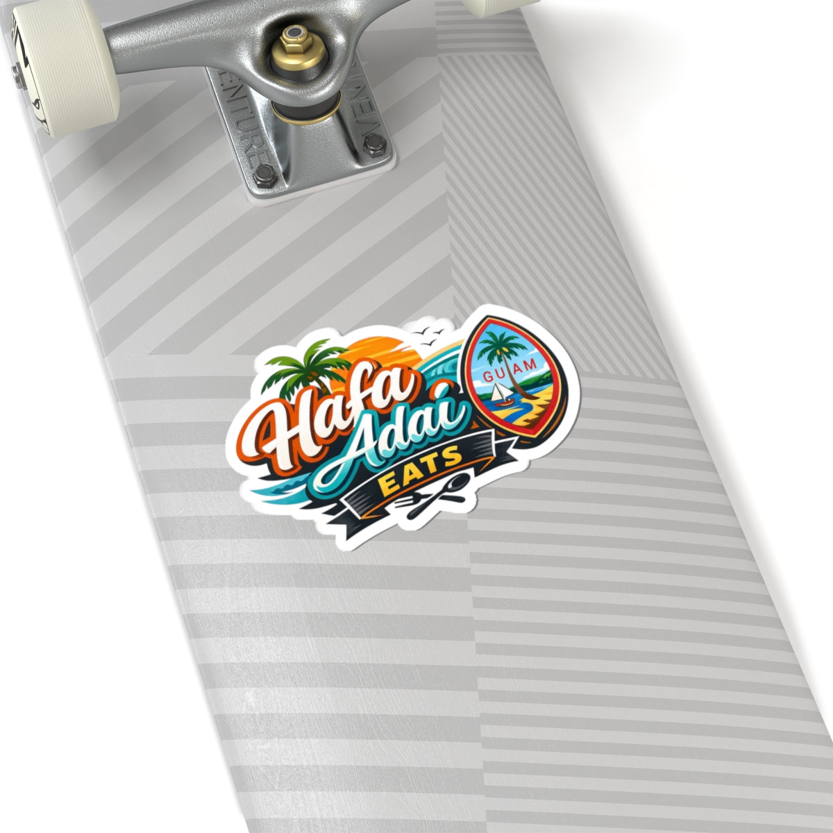 Hafa Adai Eats Kiss-Cut Sticker (business branding mock-up)