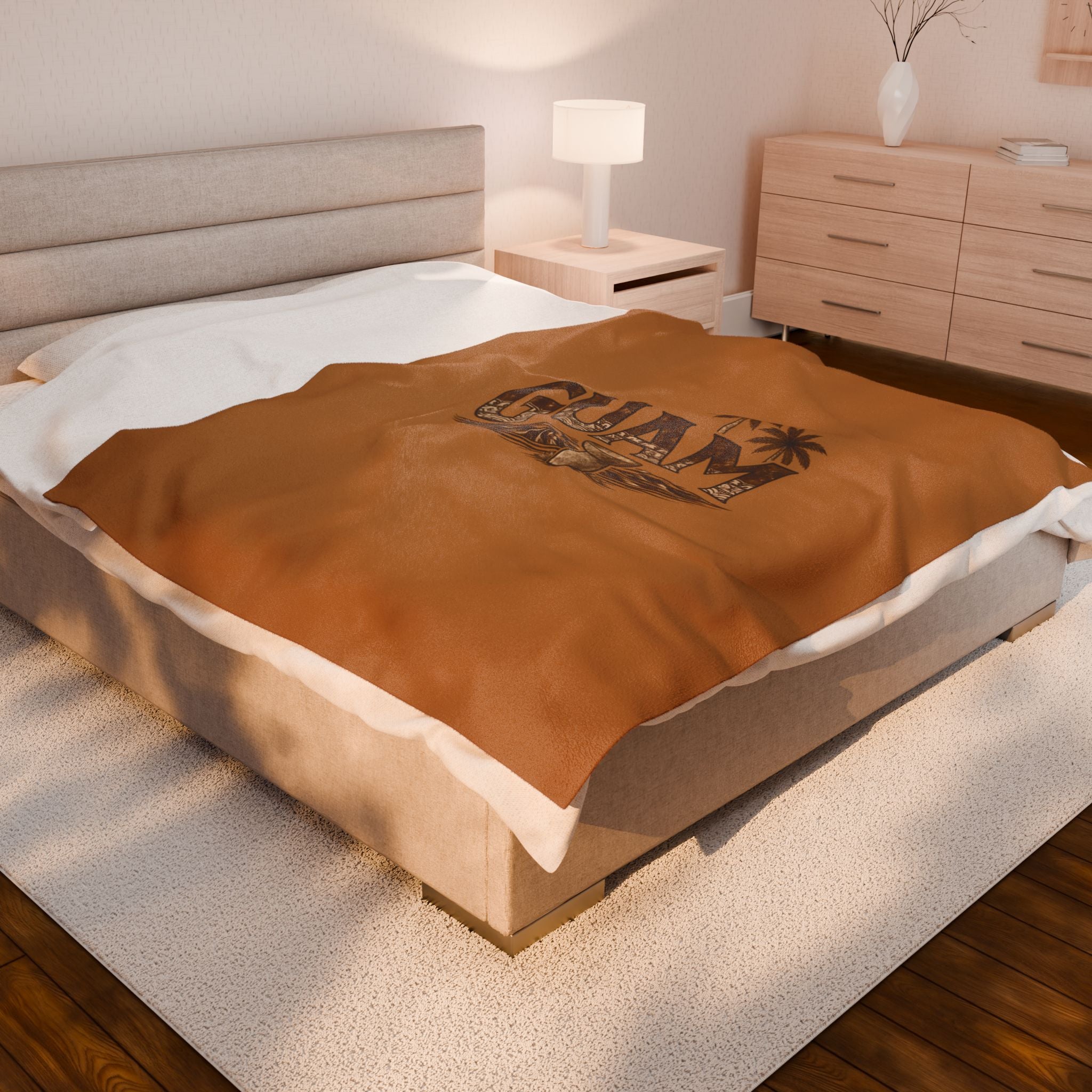 Guam Velveteen Plush Blanket |Tropical Island Souvenir Throw
