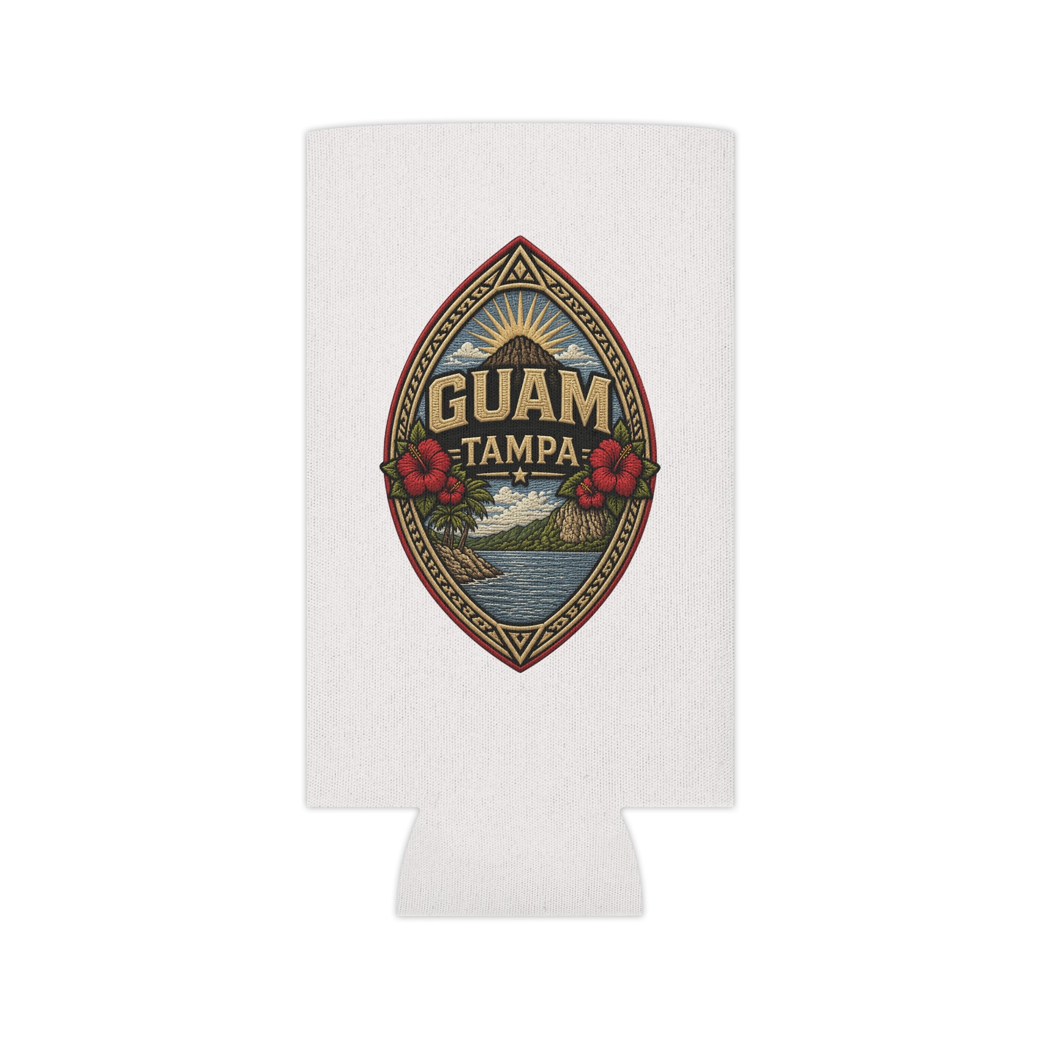 WHITE Guam Seal Tampa Can Cooler/Koozie