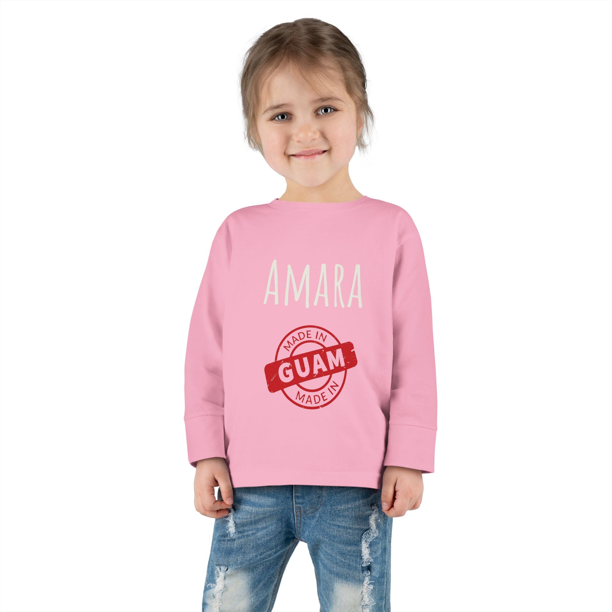 Personalize Made In Guam Kids Long Sleeve Shirt | Customize Name Long Sleeve