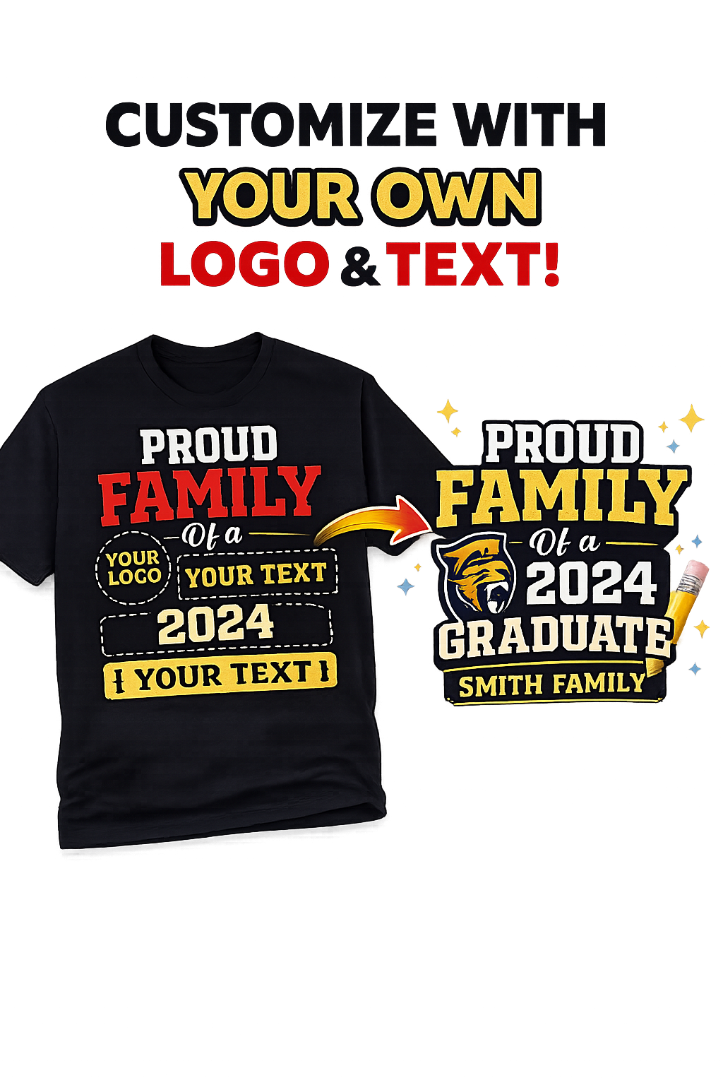 Personalized Proud Family of a 2026 Graduate T-Shirt