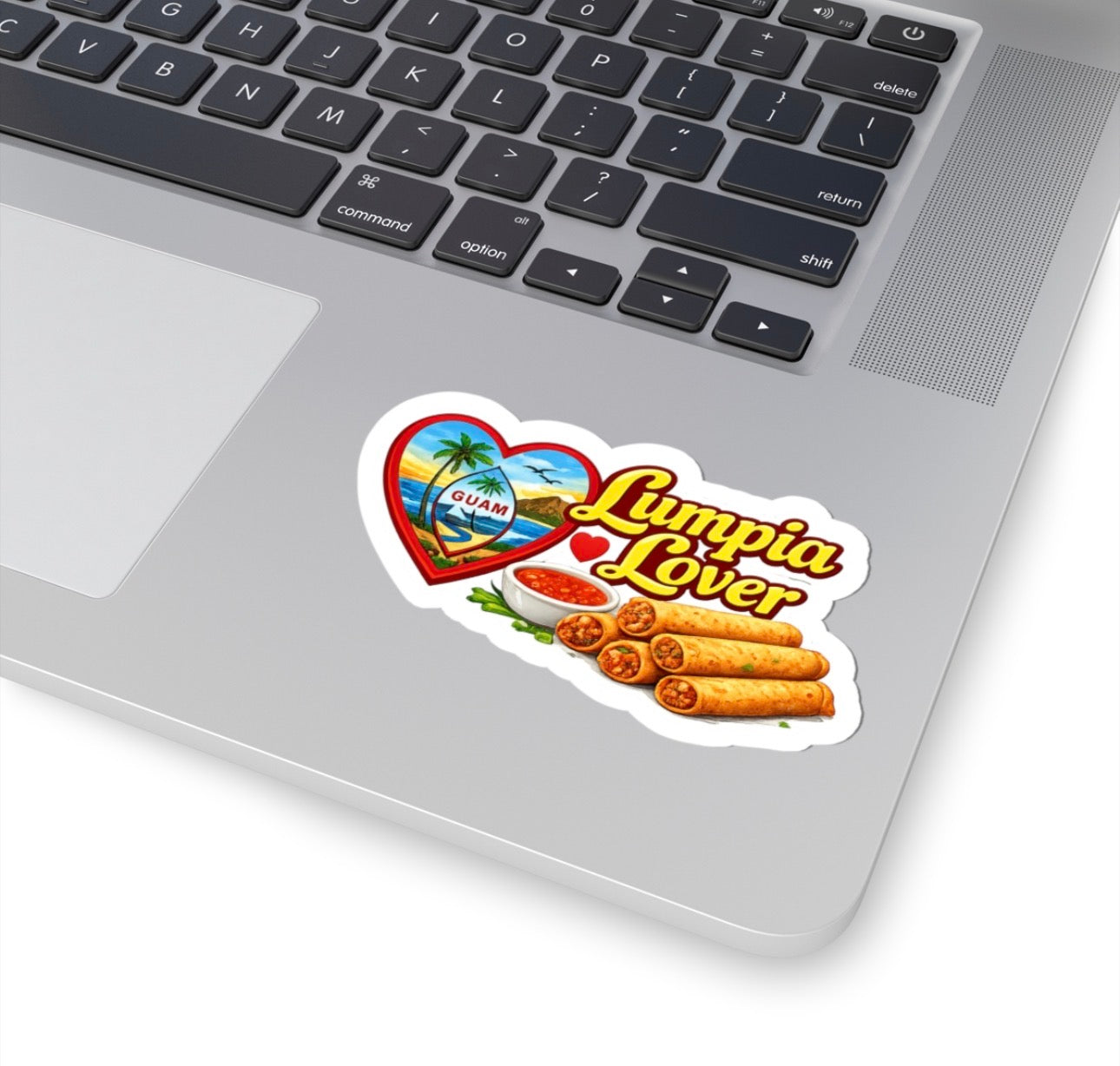 Guam Heart Stickers | Red Rice, Lumpia, Spam, Empanadas, BBQ, Mainland Island Timing Options