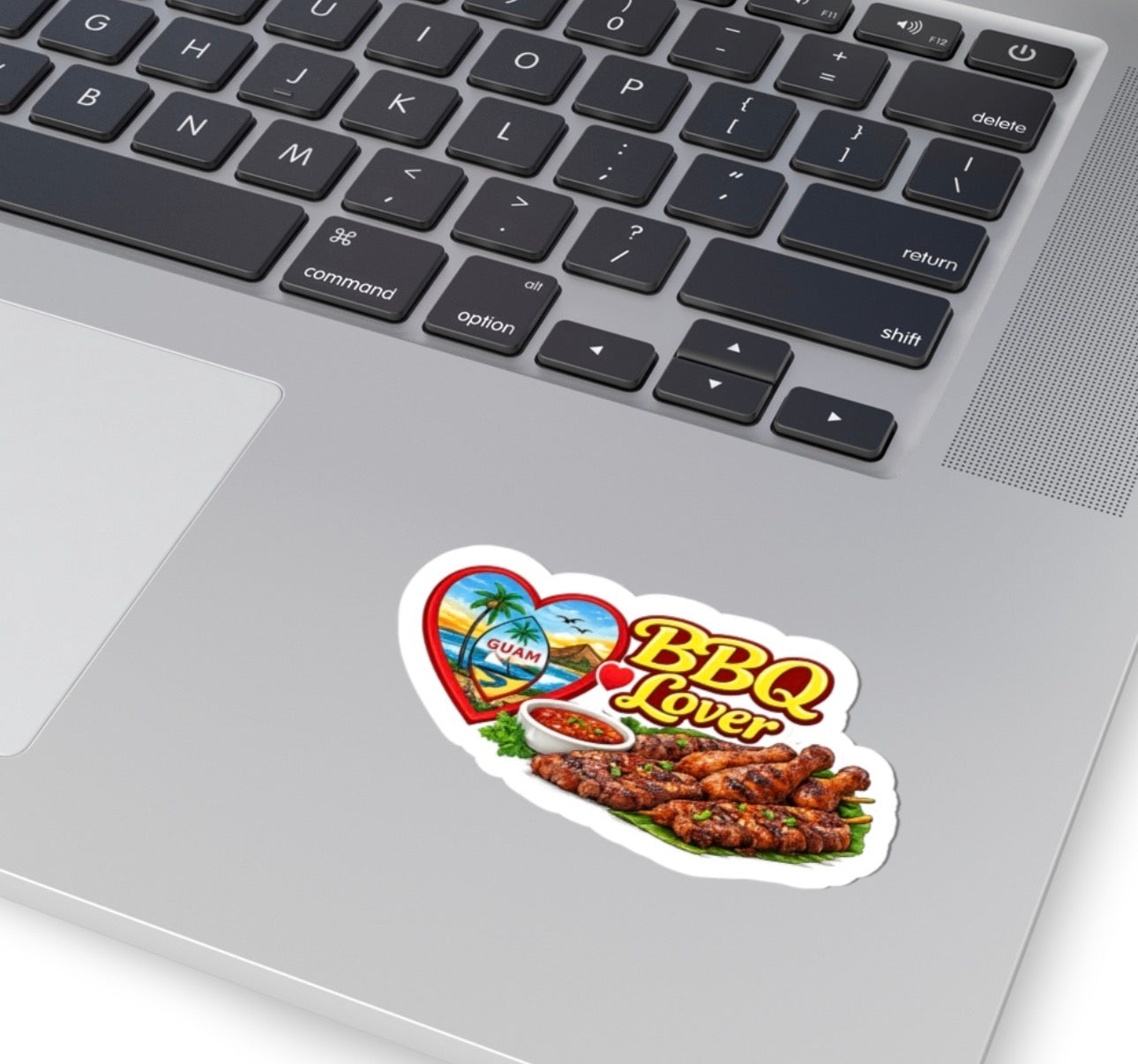 Guam Heart Stickers | Red Rice, Lumpia, Spam, Empanadas, BBQ, Mainland Island Timing Options