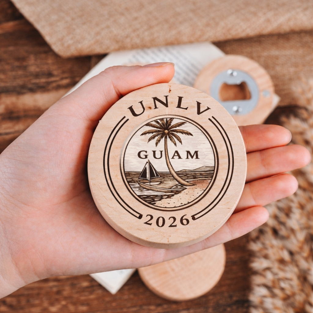 Custom Logo Engraved Magnetic Bottle Opener (sample mockup)