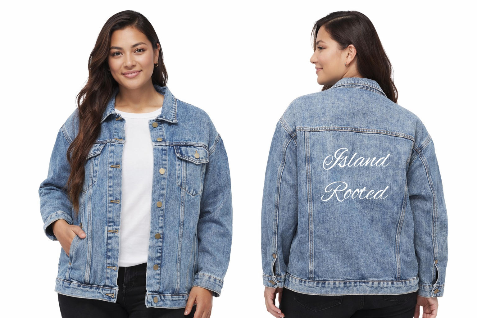 Personalized Denim Jacket Embroidered Women's Jean Jacket, Vintage Casual Layering