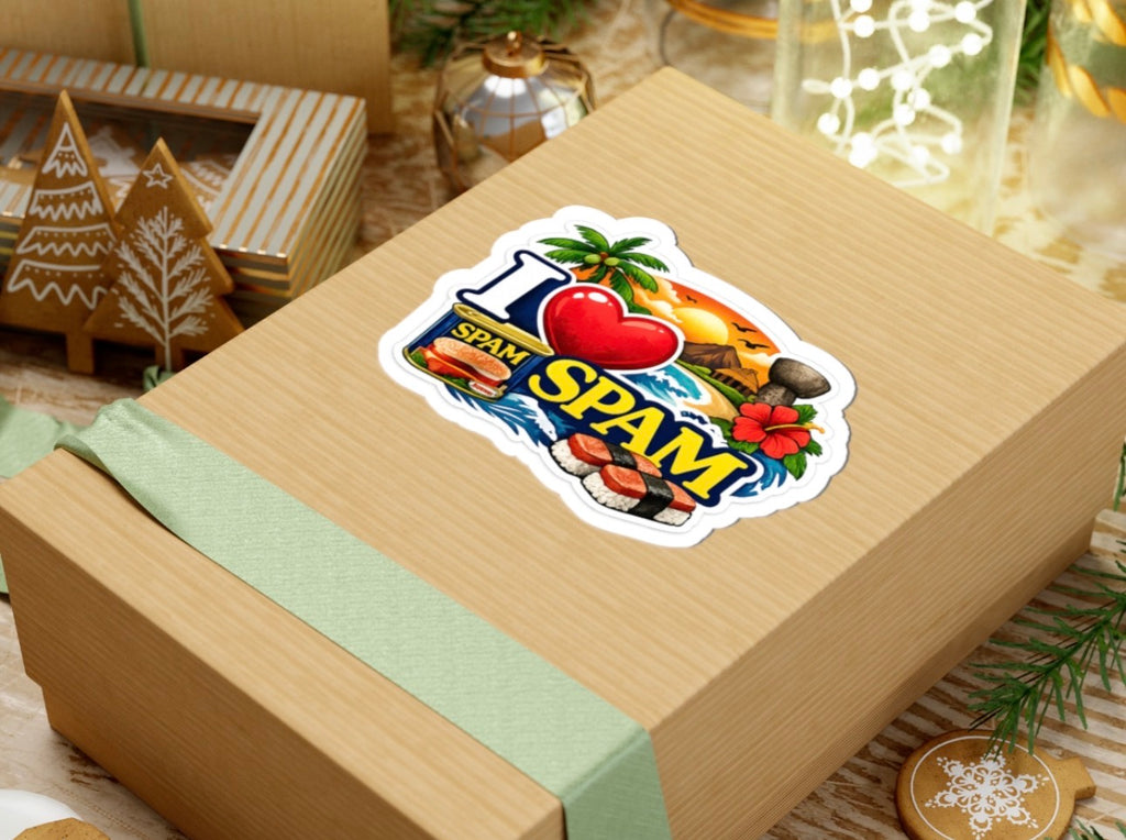 Guam Heart Stickers | Red Rice, Lumpia, Spam, Empanadas, BBQ, Mainland Island Timing Options