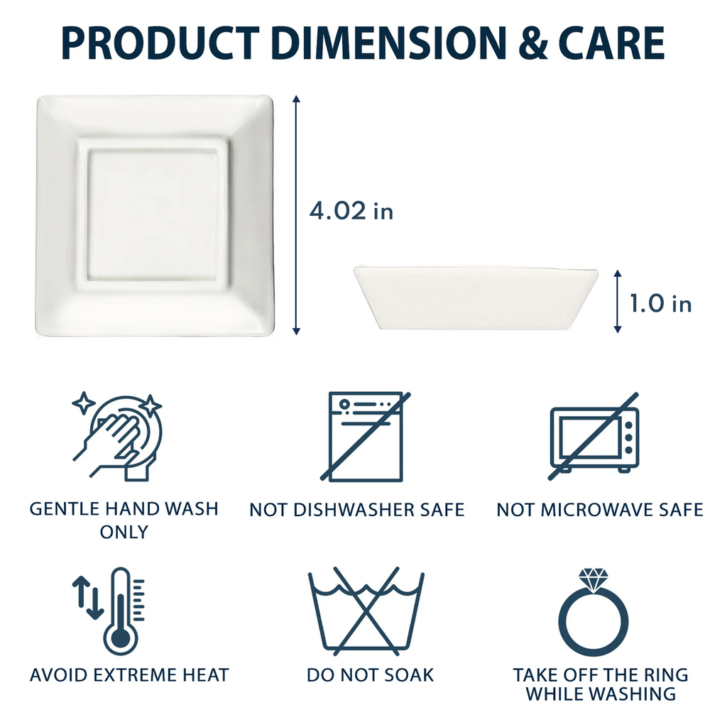Ceramic Graduation Jewelry Dish Dimensions & Care Instructions