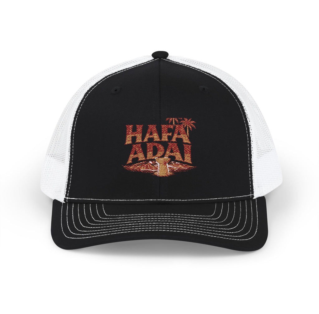 Palm Tree Patch Trucker Snapback Hat | Vintage Island Embroidery