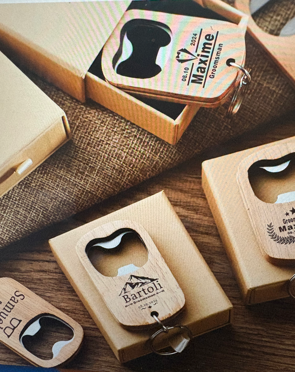 Personalized Wooden Key Chain Bottle Openers