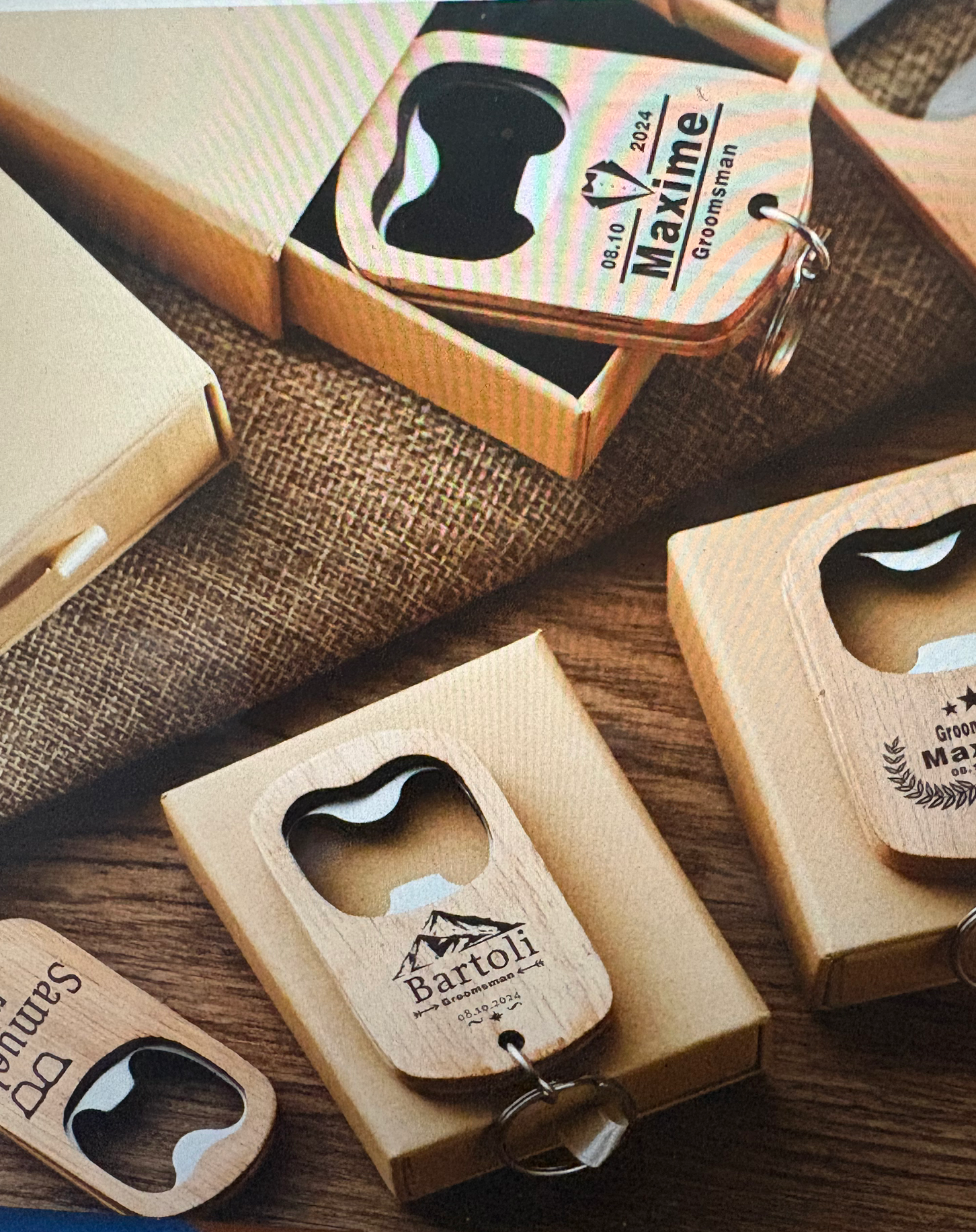 Personalized Wooden Key Chain Bottle Openers