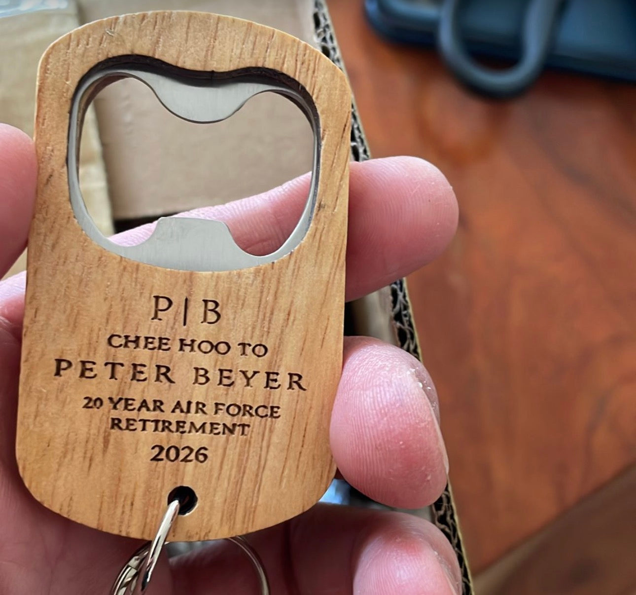 Personalized Wooden Key Chain Bottle Openers