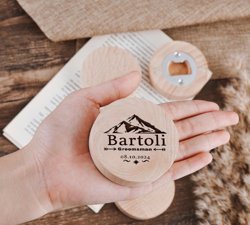 Custom Logo Engraved Magnetic Bottle Opener (sample mockup)