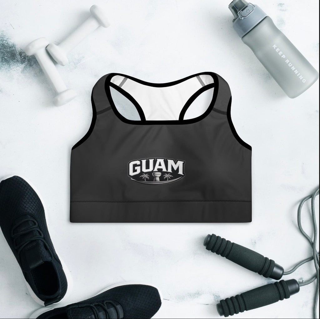 Guam Padded Sports bra (Mauve, Black, White and Dark Gray)