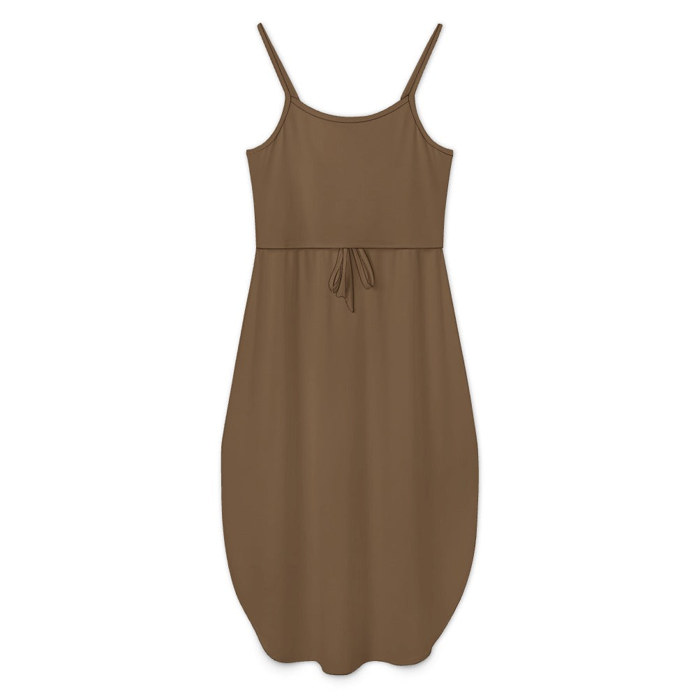 Spaghetti strap side slit dress
