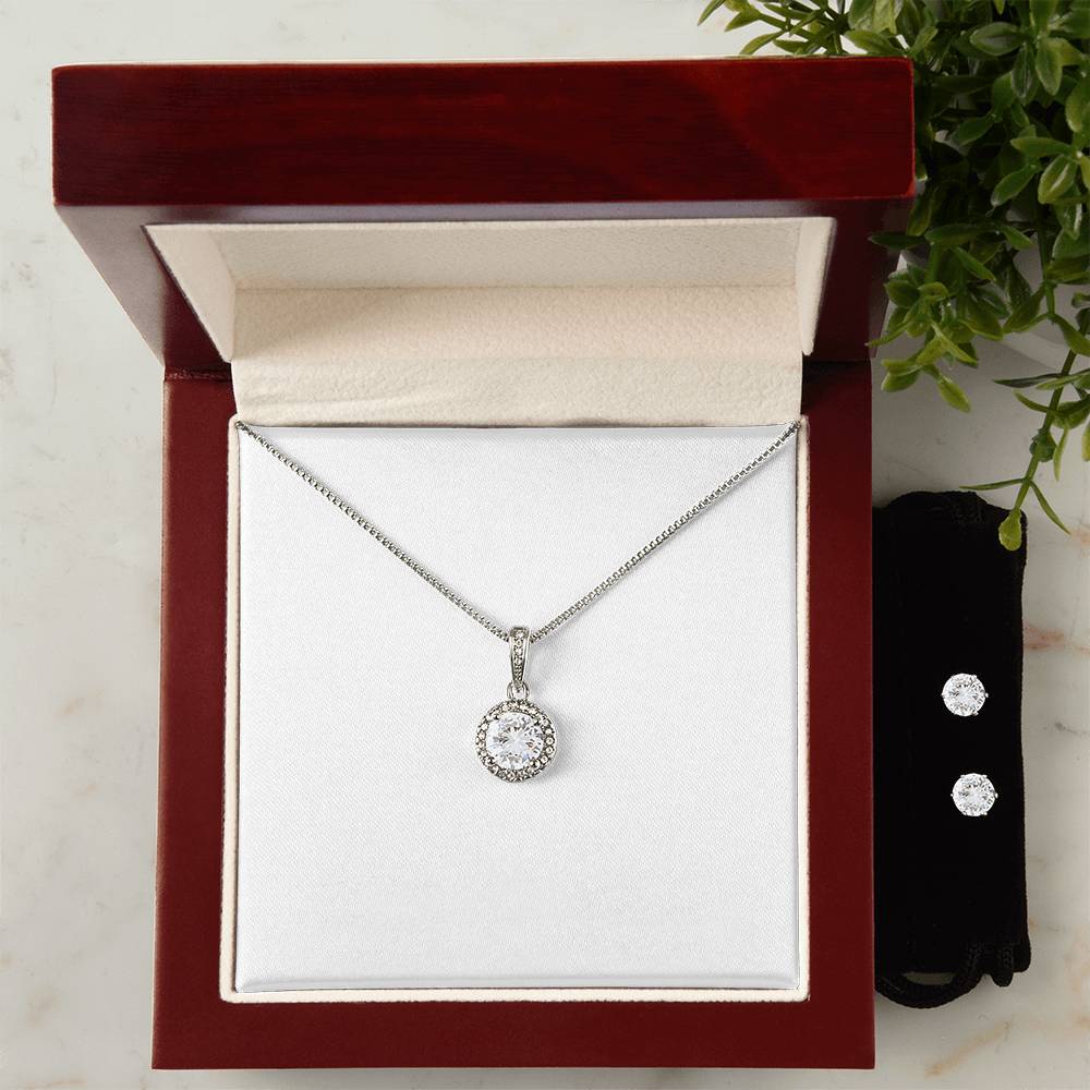 Eternal Hope Necklace and Cubic Zirconia Earring Set