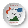 Personalized Sentimental Plates | Missing You State Personalized Plates