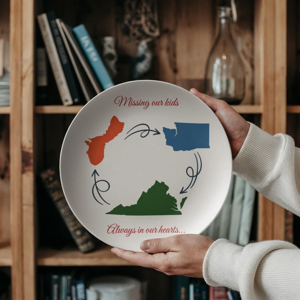 Personalized Sentimental Plates | Missing You State Personalized Plates