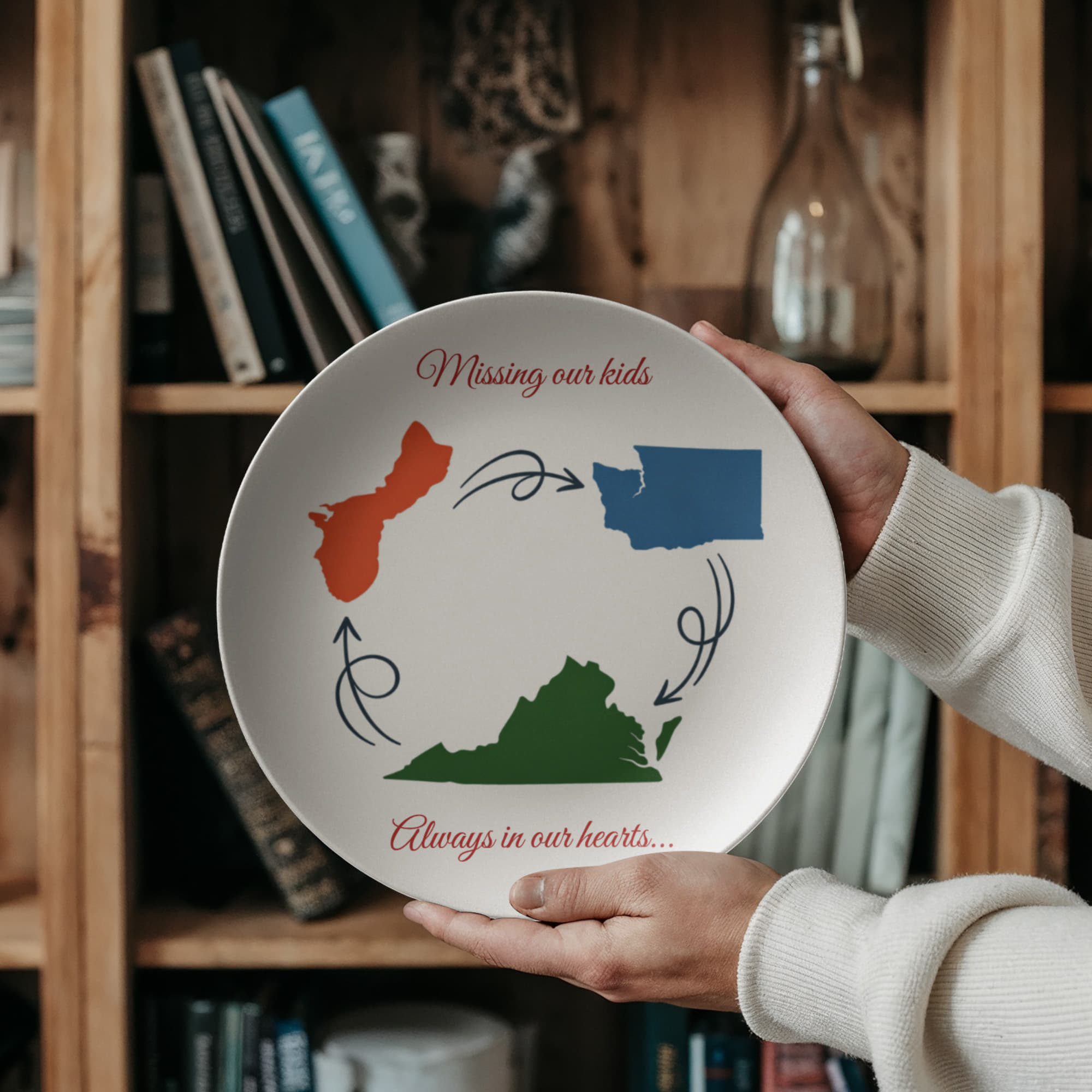 Personalized Sentimental Plates | Missing You State Personalized Plates