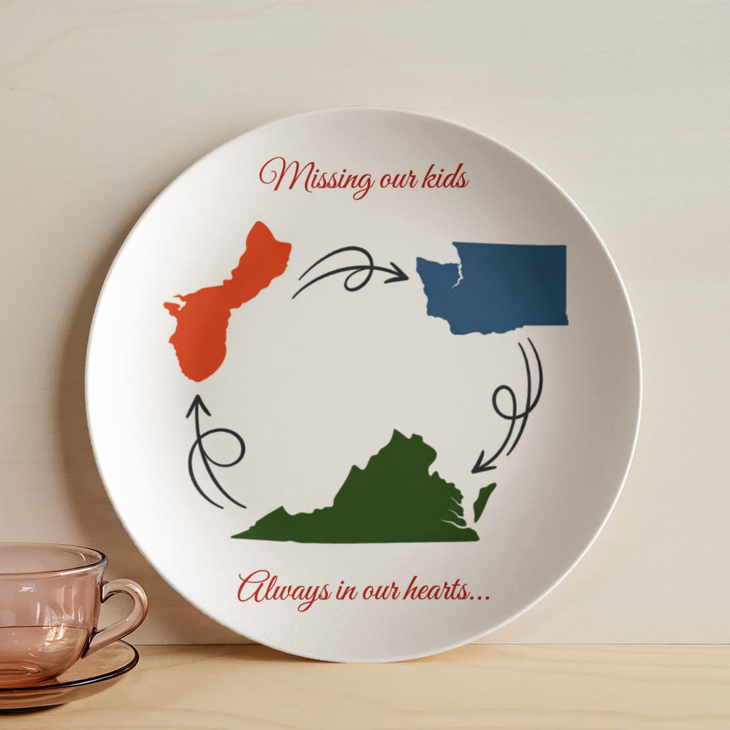 Personalized Sentimental Plates | Missing You State Personalized Plates