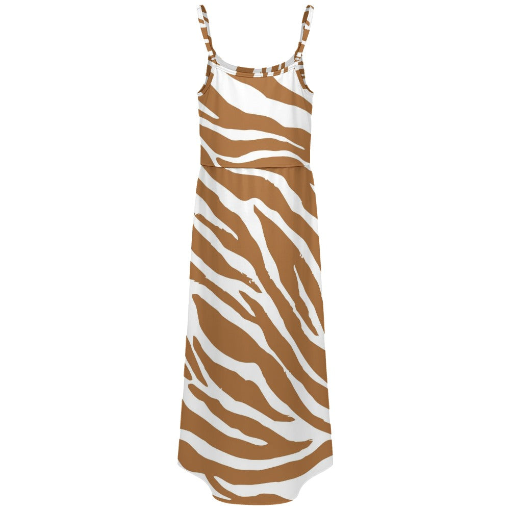 Spaghetti strap side slit dress