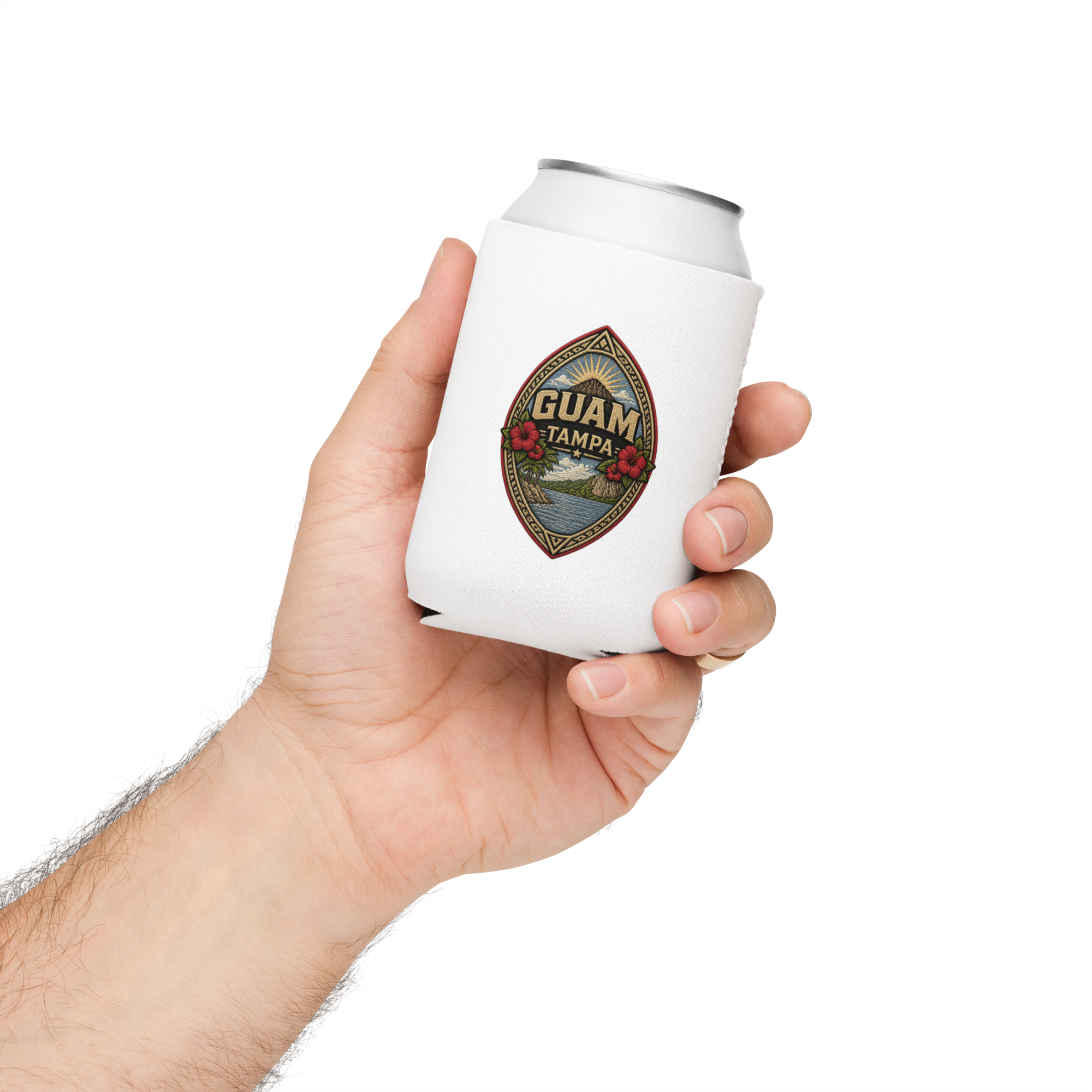WHITE Guam-Tampa Koozie (regular and slim)