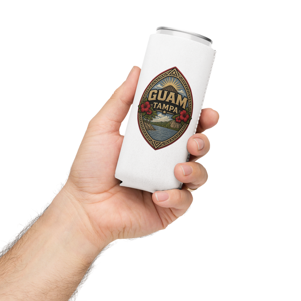 WHITE Guam-Tampa Koozie (regular and slim)