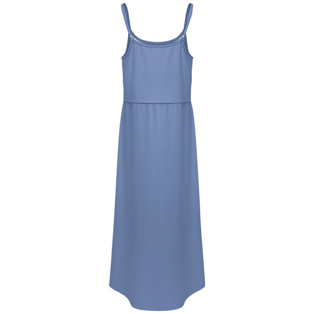 Spaghetti strap side slit dress
