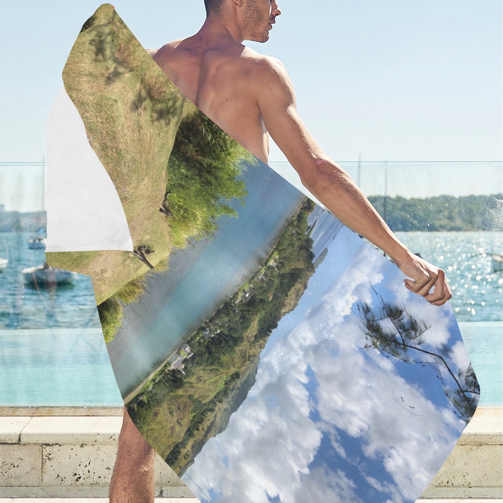 Guam Beach Scene Towel Suede  31.5"x 71"