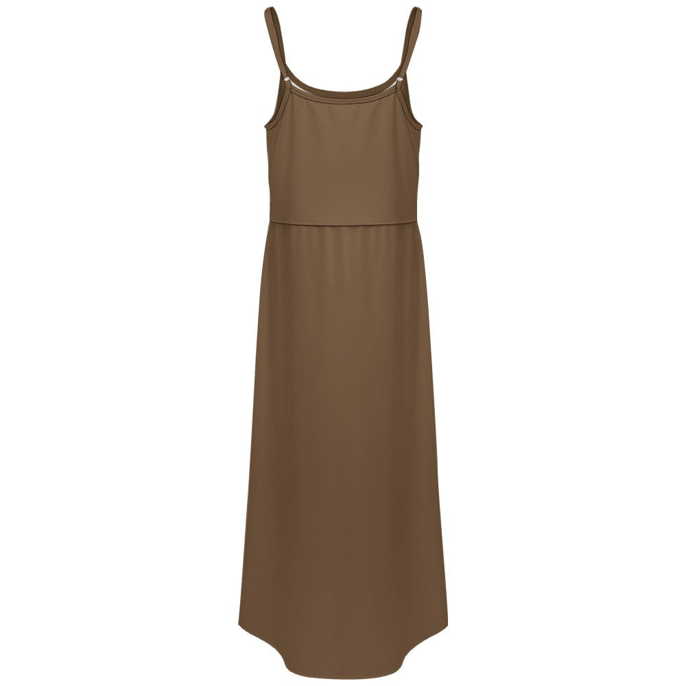 Spaghetti strap side slit dress